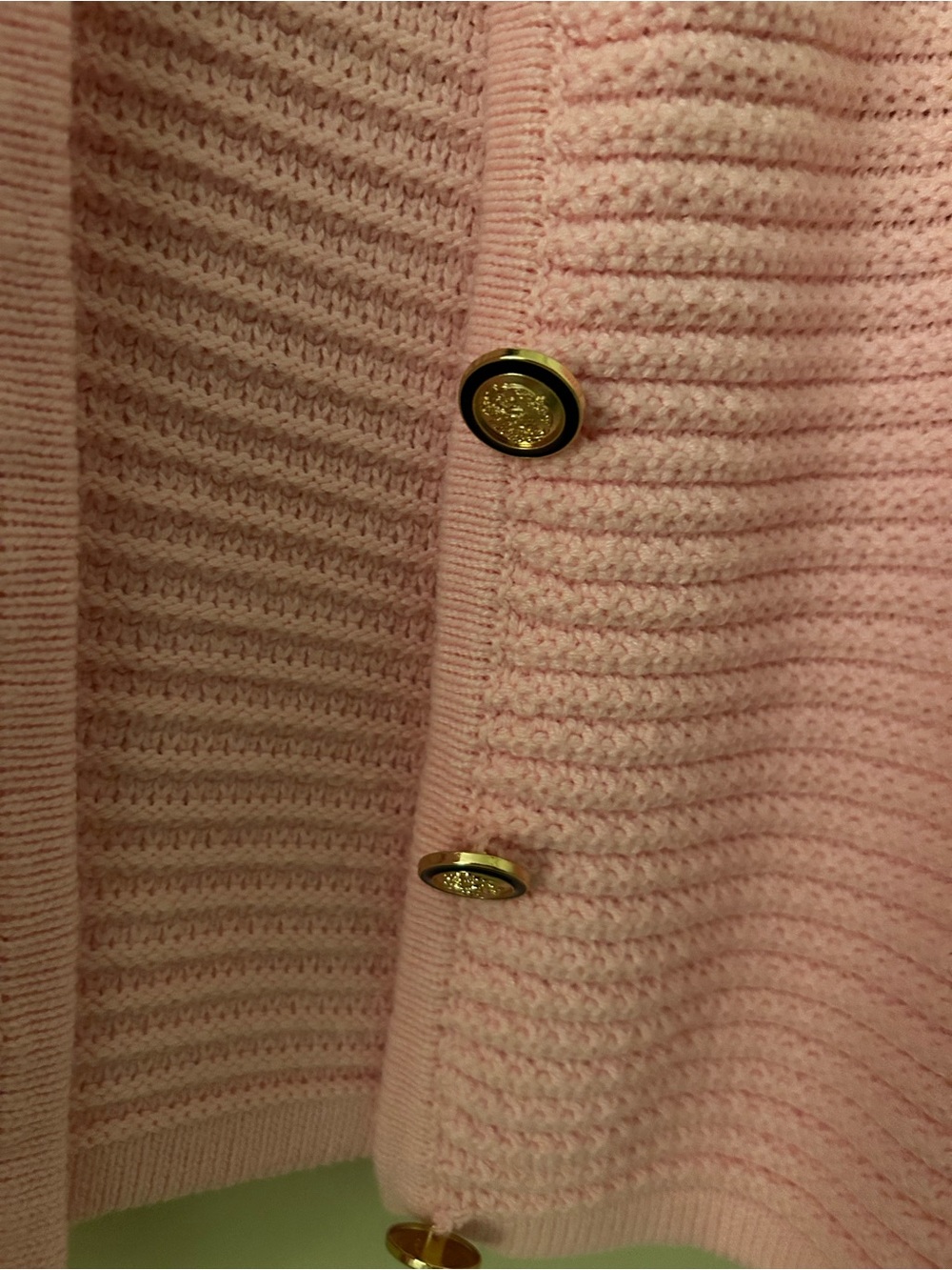 Lulu's Pink Knit Cardigan Sweater w/ gold buttons - Picture 4 of 5